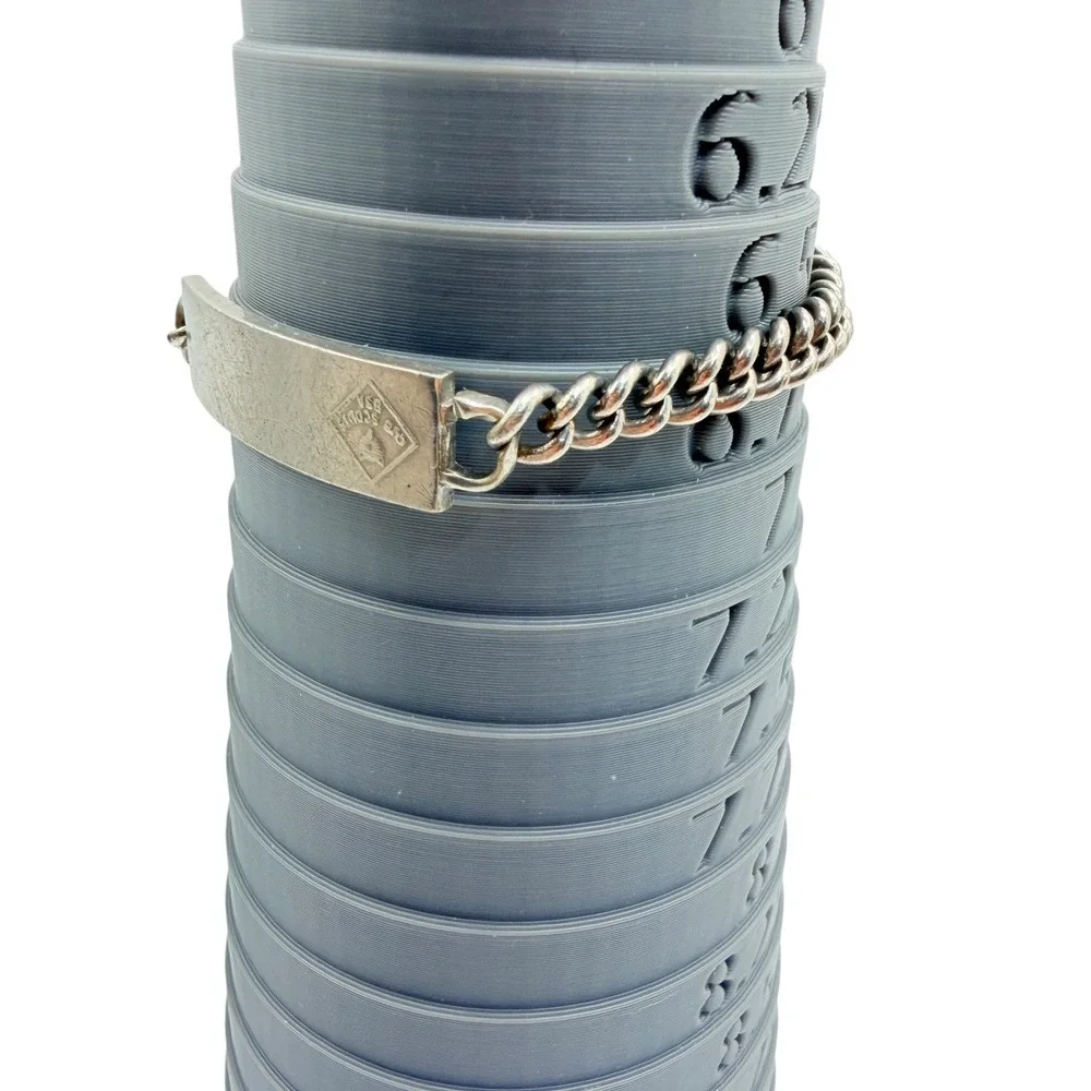 Vintage Cub Scouts BSA ID‎ Bracelet Nickel Silver Wolf Logo Curb Chain 6.5